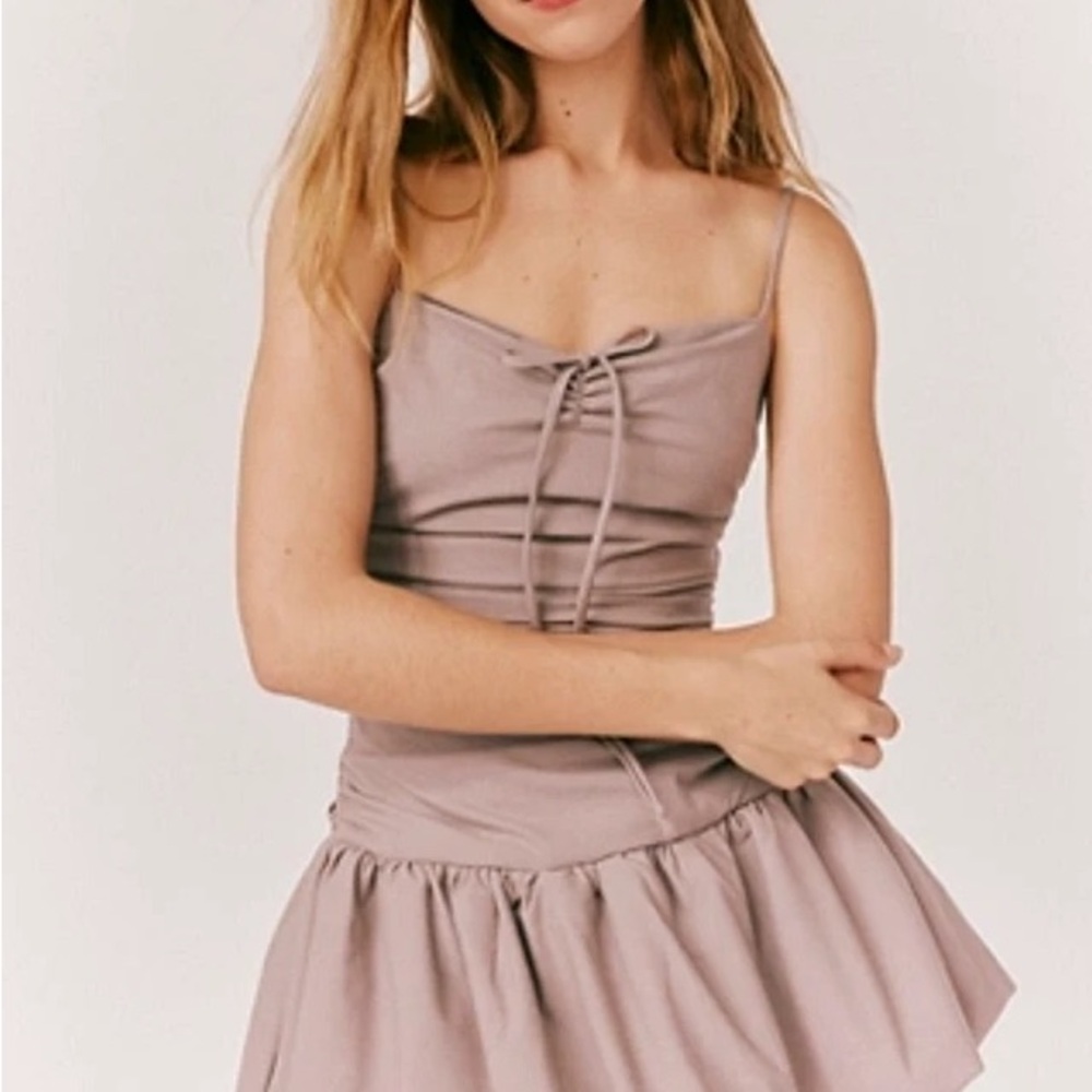 For Love And Lemons Taupe Mini Dress - Picture 3 of 7